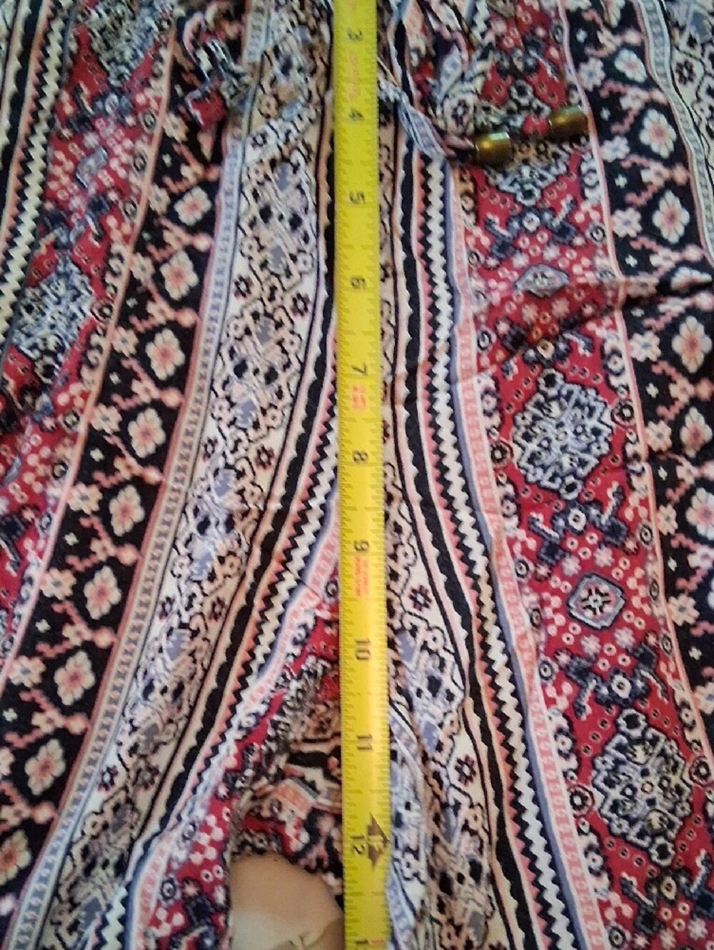 Boho Printed Elastic Waist Pants Sz S - Picture 9 of 10